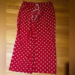 Red Snowflake Tie Pajama Pants